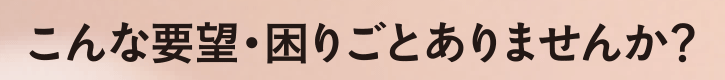 こんな要望・困りごとありませんか？
